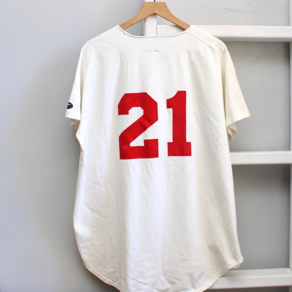 White and Blue Baseball Shirt - Picture 2 of 6